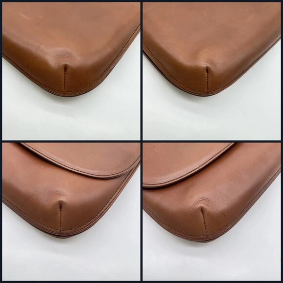 Vintage Gucci GG Hardware Leather Brown Flap Hand Bag W/Dust bag - Picture 4 of 16